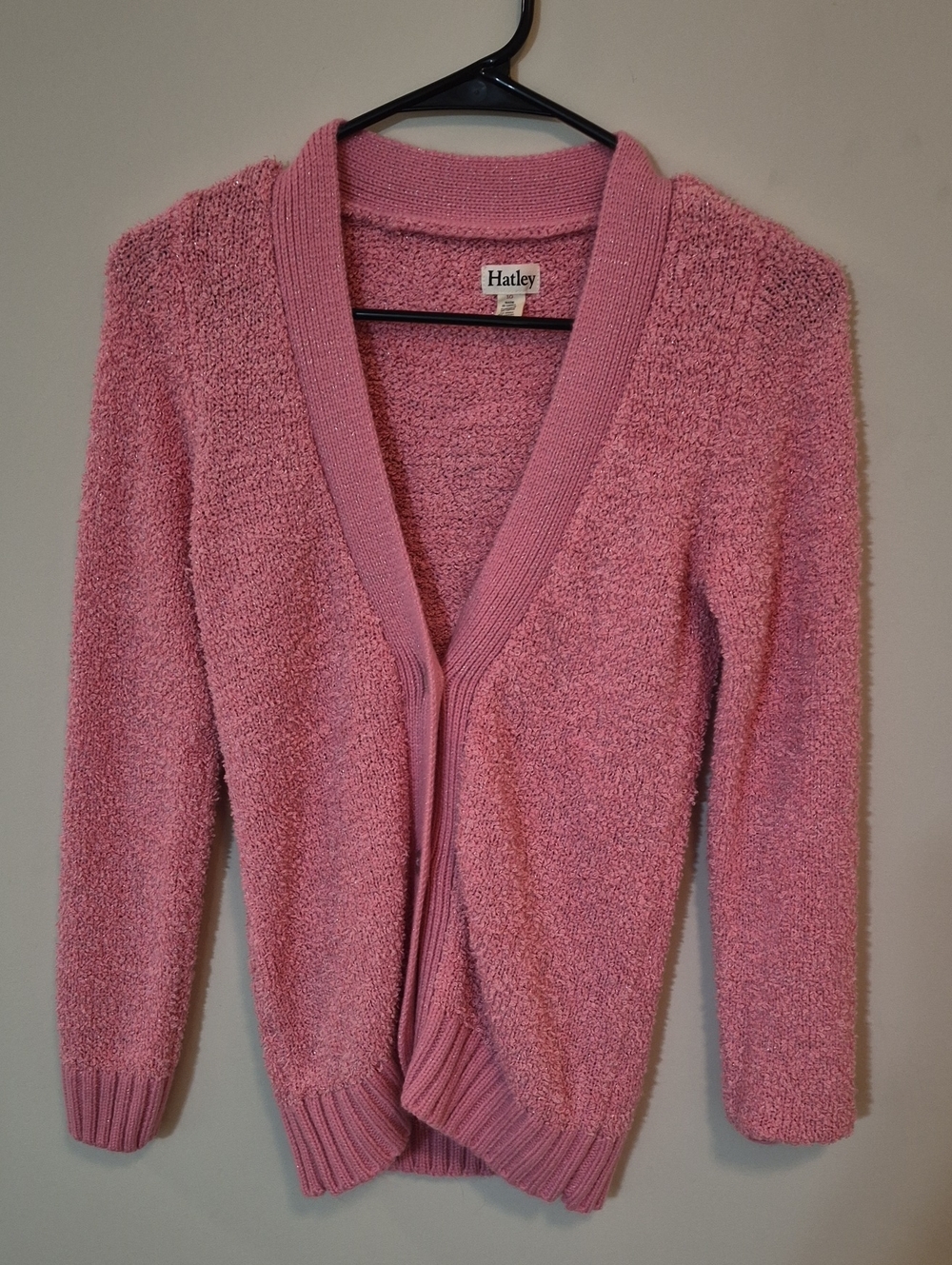 Hatley Rose Pink Bouclé Open-Front Cardigan